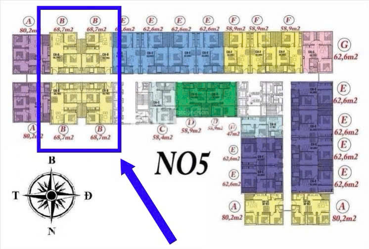 Em còn duy nhất 2 căn ~70m 2n2wc Toà N05 Ecohome Tân Xuân.